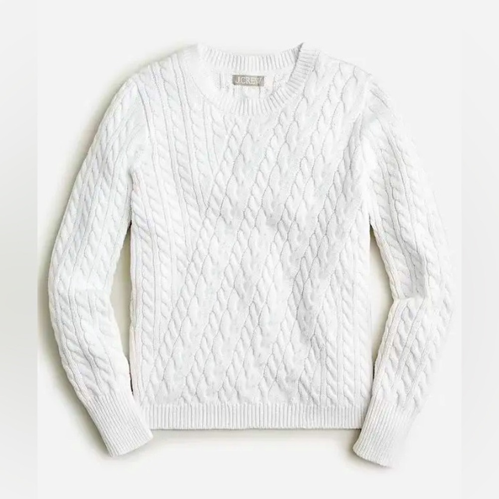 NWT J.Crew Diagonal Cable-Knit Sweater